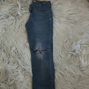 Dark wash skinny jeans
